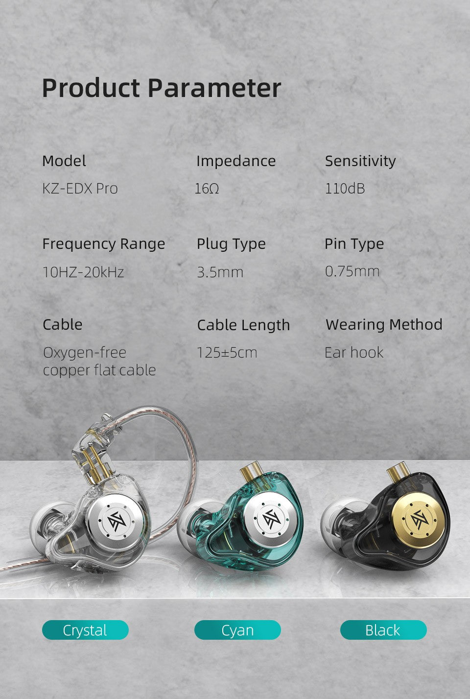 Kz edx pro fones de ouvido