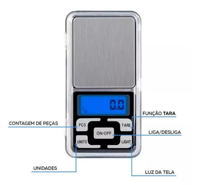 Mini Balança Alta Precisão Portátil 0,1g A 500g Digital