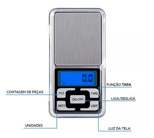 Mini Balança Alta Precisão Portátil 0,1g A 500g Digital