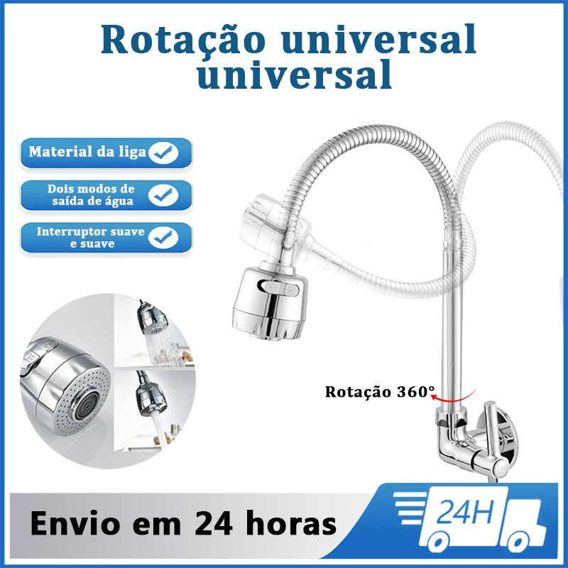 Torneira para Cozinha com Bico Flexível e Jato Duplo