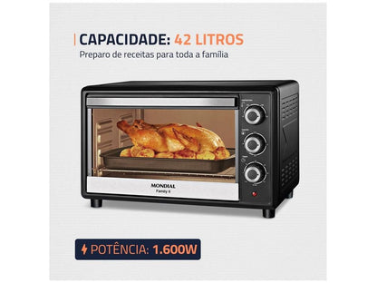 Forno Elétrico de Bancada Mondial Multifuncional 42L